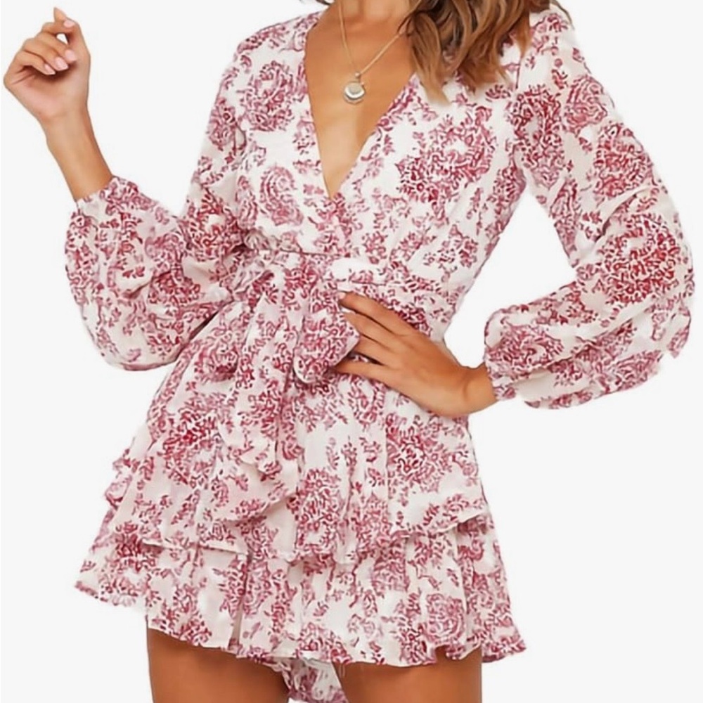 Floral Wrap Mini Romper - Dusty Rose